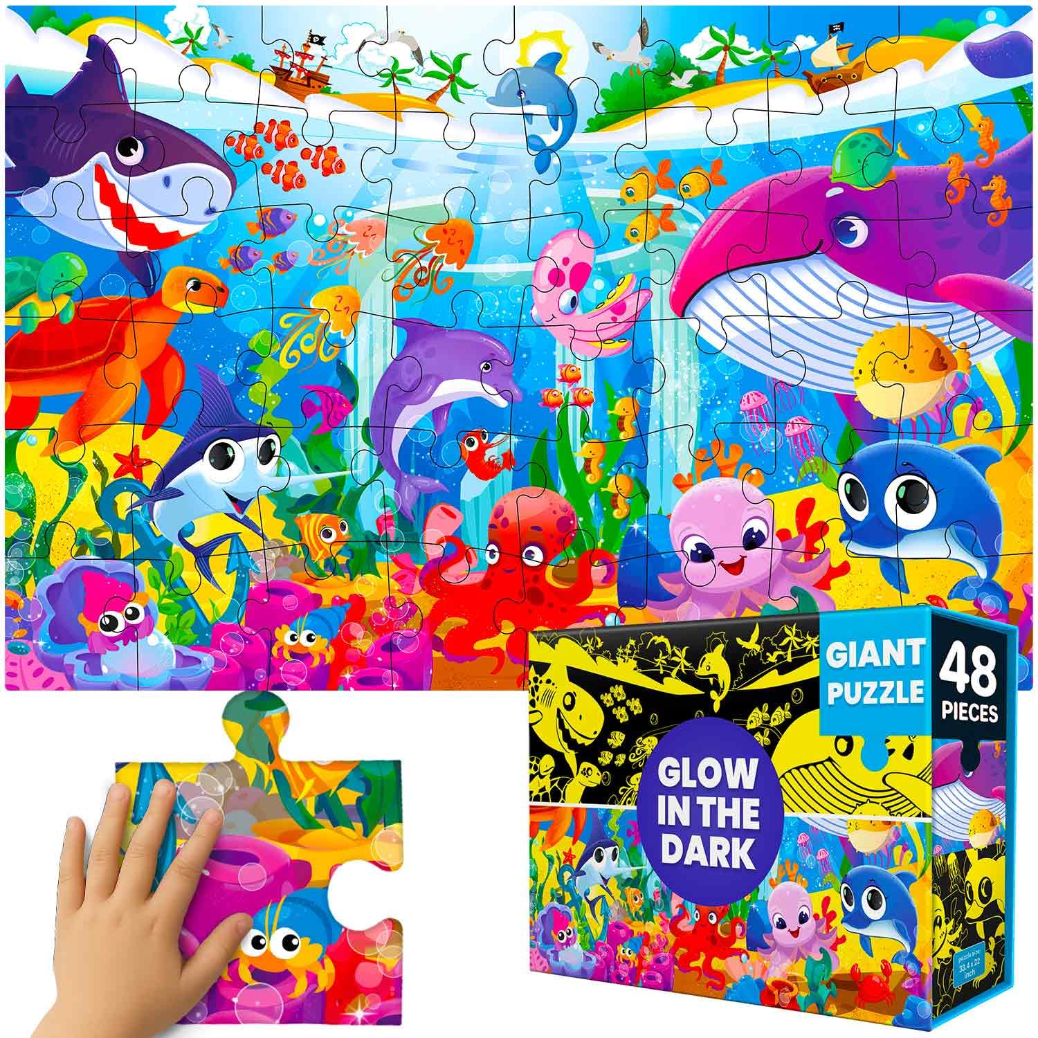 QUOKKA floor puzzle underwater scene giant 2x3 ft for family play with kids ages 4–8