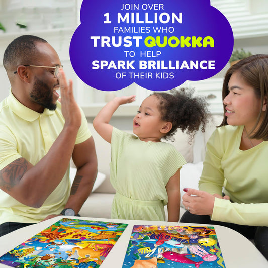 QUOKKA four-pack toddler puzzles African wildlife for imaginative play and problem-solving