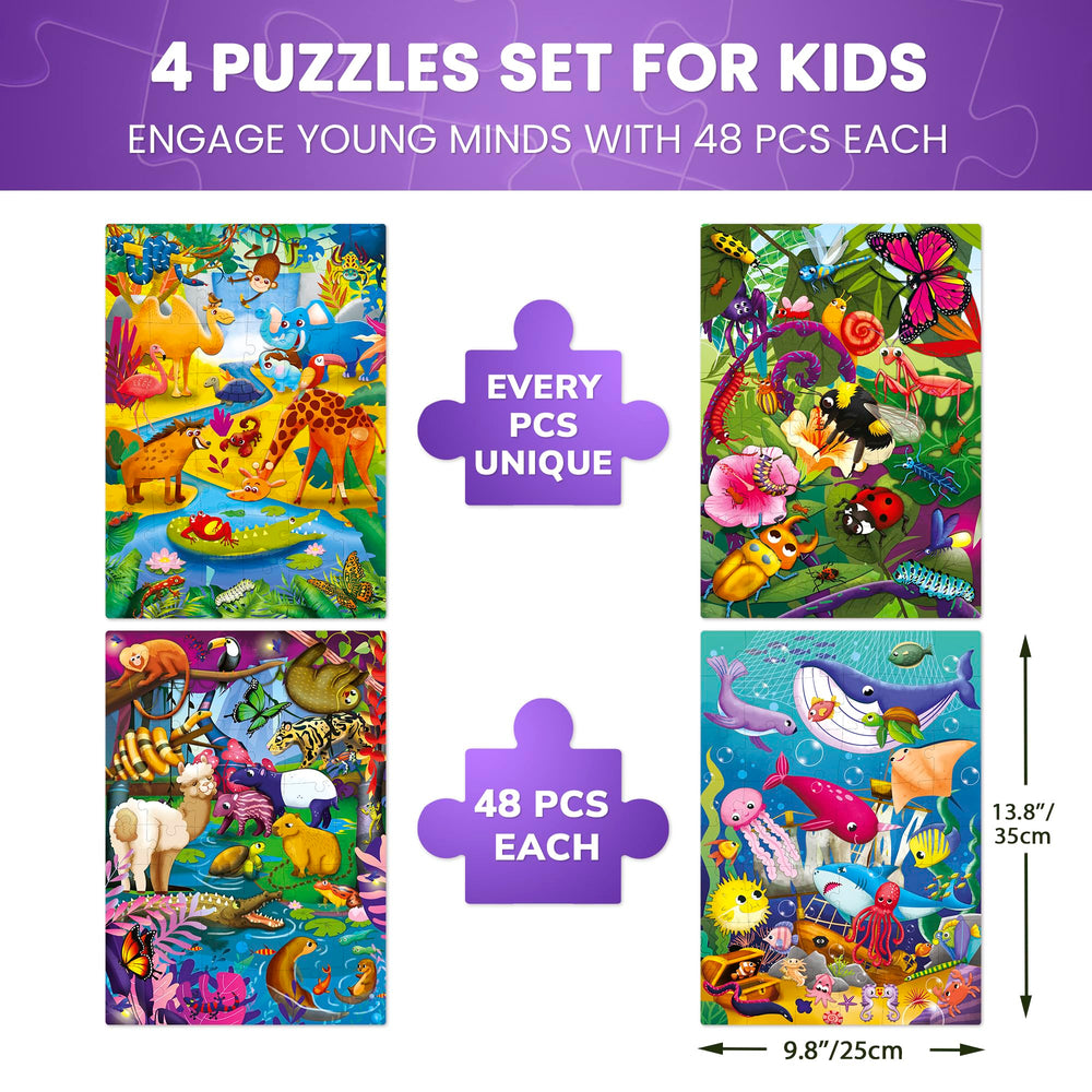 QUOKKA four-pack toddler puzzles Amazon rainforest for early geography awareness and focus