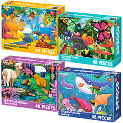 QUOKKA four-pack toddler puzzles insects for engaging learning and hand-eye coordination