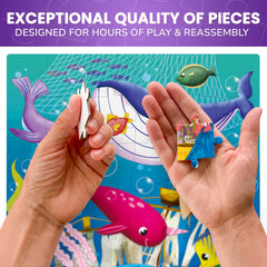 QUOKKA four-pack toddler puzzles ocean animals for marine life recognition and concentration