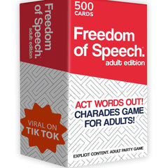 QUOKKA Freedom of Speech card game on table for lively group play.