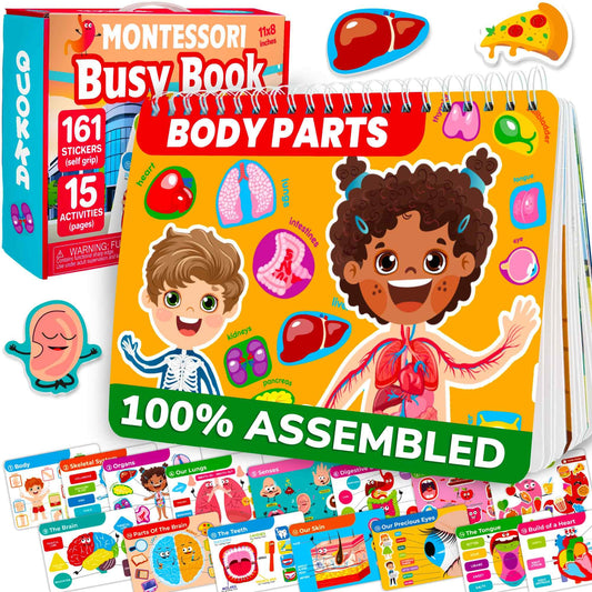 QUOKKA Human Body Busy Book cover with vivid anatomy scenes for curious kids