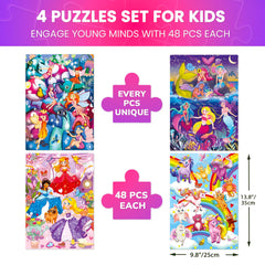 QUOKKA four-pack puzzles with irregular shapes encourage self-correcting play.