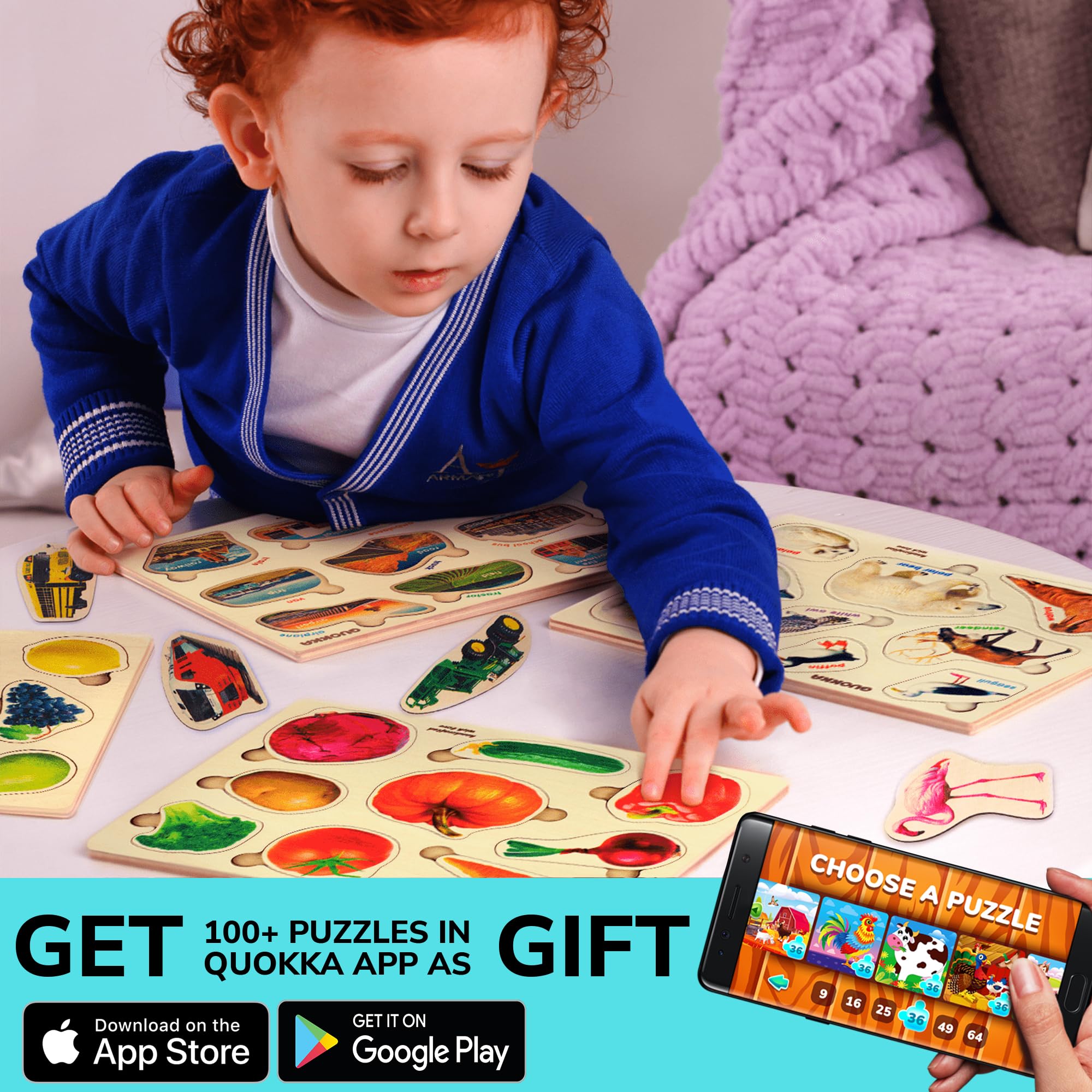 QUOKKA wooden puzzles designed for kid-friendly handling and safe use.