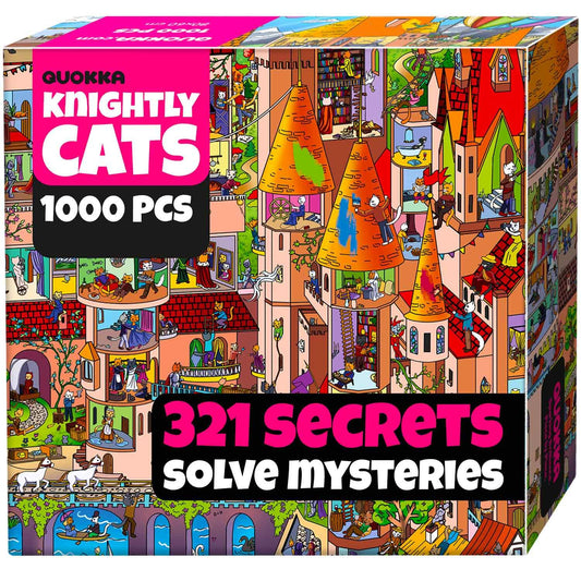 QUOKKA Knightly Cats puzzle box packaging, ideal for gifting.