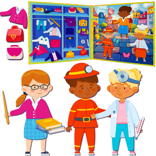 QUOKKA magnetic dress-up dolls with 35 pieces for imaginative play on the go