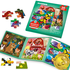 QUOKKA magnetic puzzles featuring forest animals for focus and fine motor skills on the go.