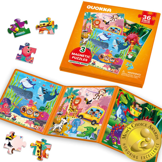 QUOKKA Magnetic Puzzles animal sudoku for toddlers supports early logic and fine motor skills