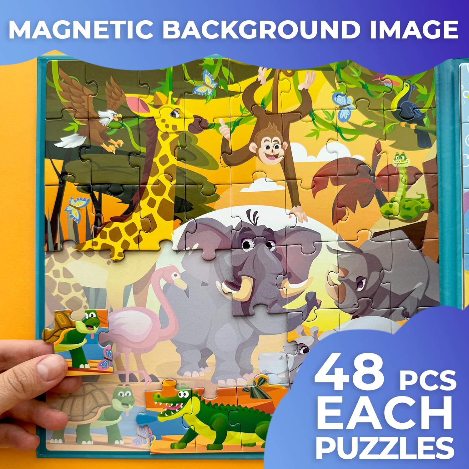 QUOKKA magnetic puzzles with 60-piece option to grow with kids
