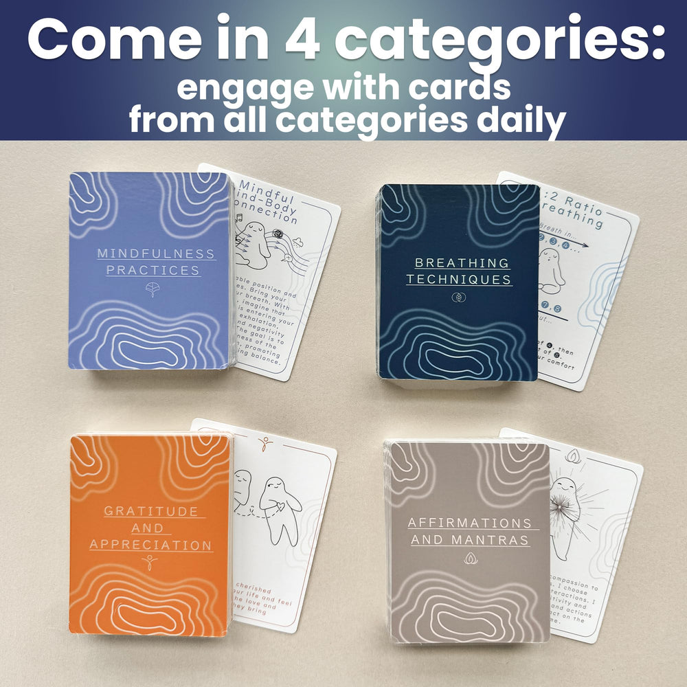 QUOKKA Meditation Cards affirmations and mantras shown for positive daily encouragement.