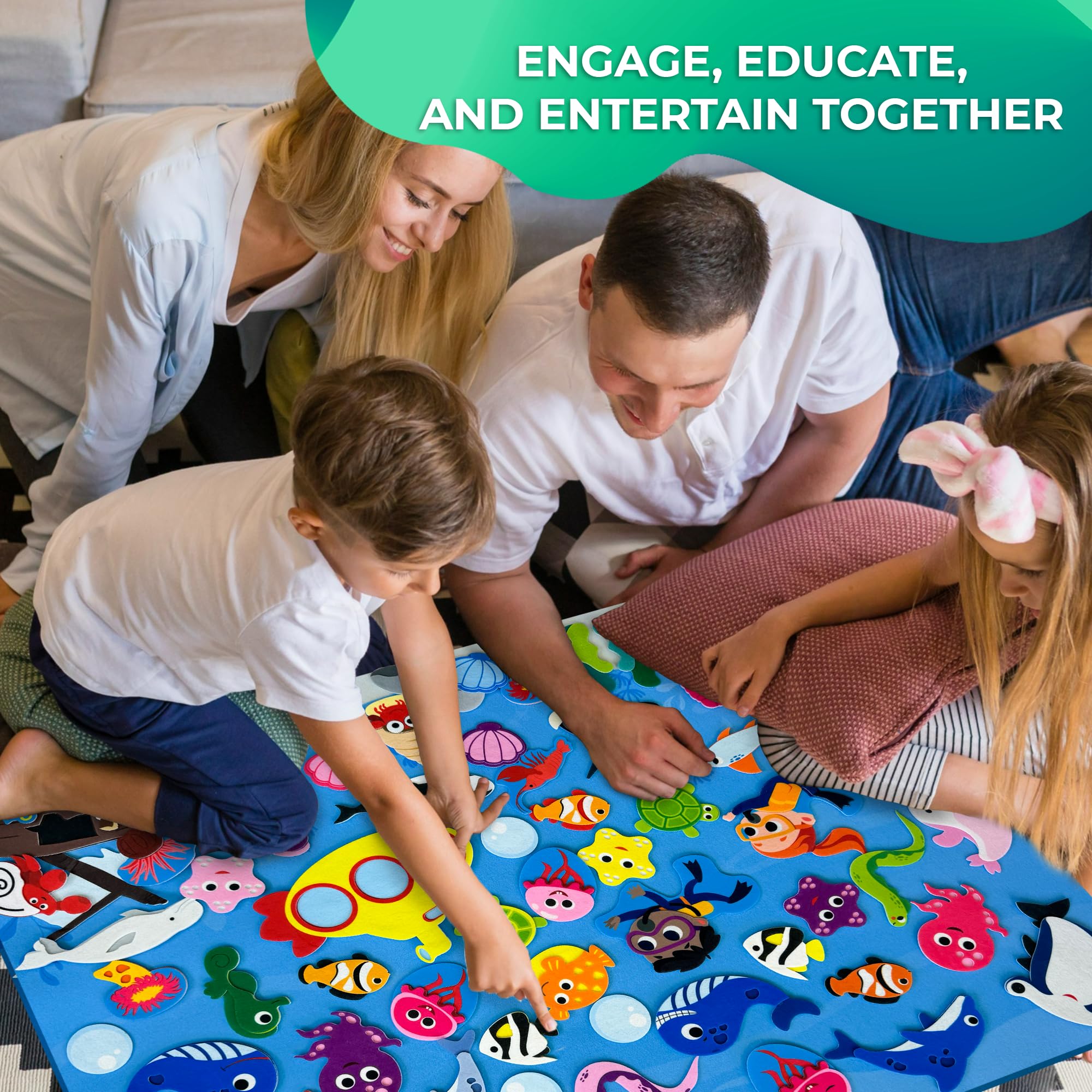 QUOKKA Ocean Felt Board serves as a toddler story board for imaginative scenes.