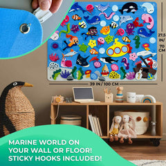 QUOKKA Ocean Felt Board wrinkle-resistant material stays vibrant during play sessions.