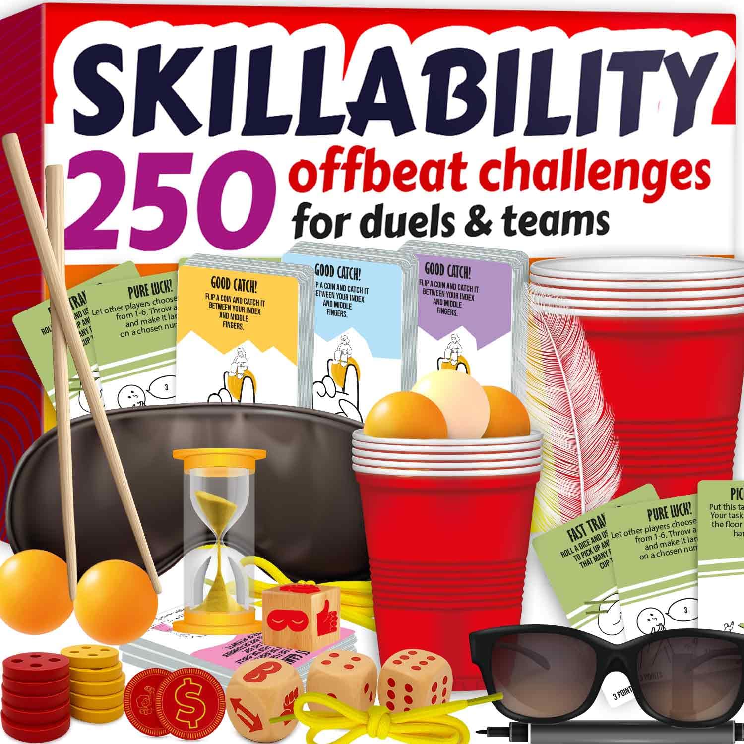 QUOKKA party games packaging showing 250 challenges for family fun