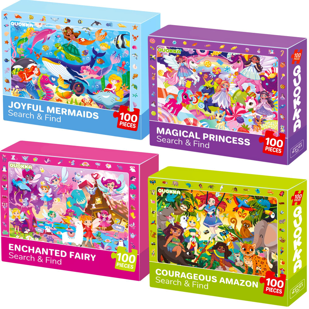QUOKKA Princess Puzzles cover image shows bright princess scene for imaginative play and early learning