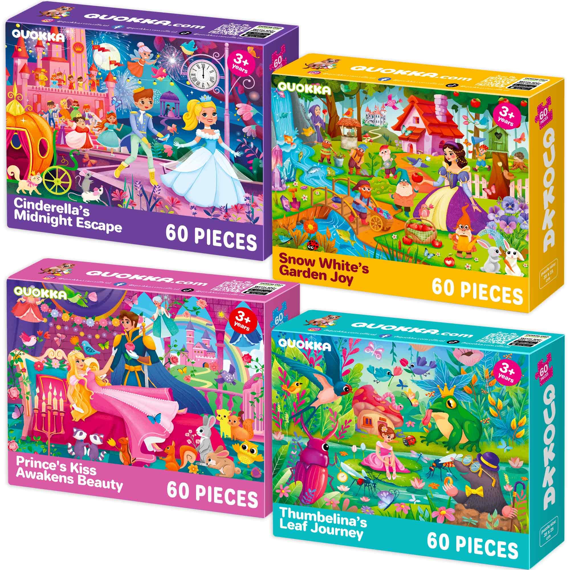 QUOKKA Puzzles fairy tale 60pc forest cottage scene perfect for quiet playtime.
