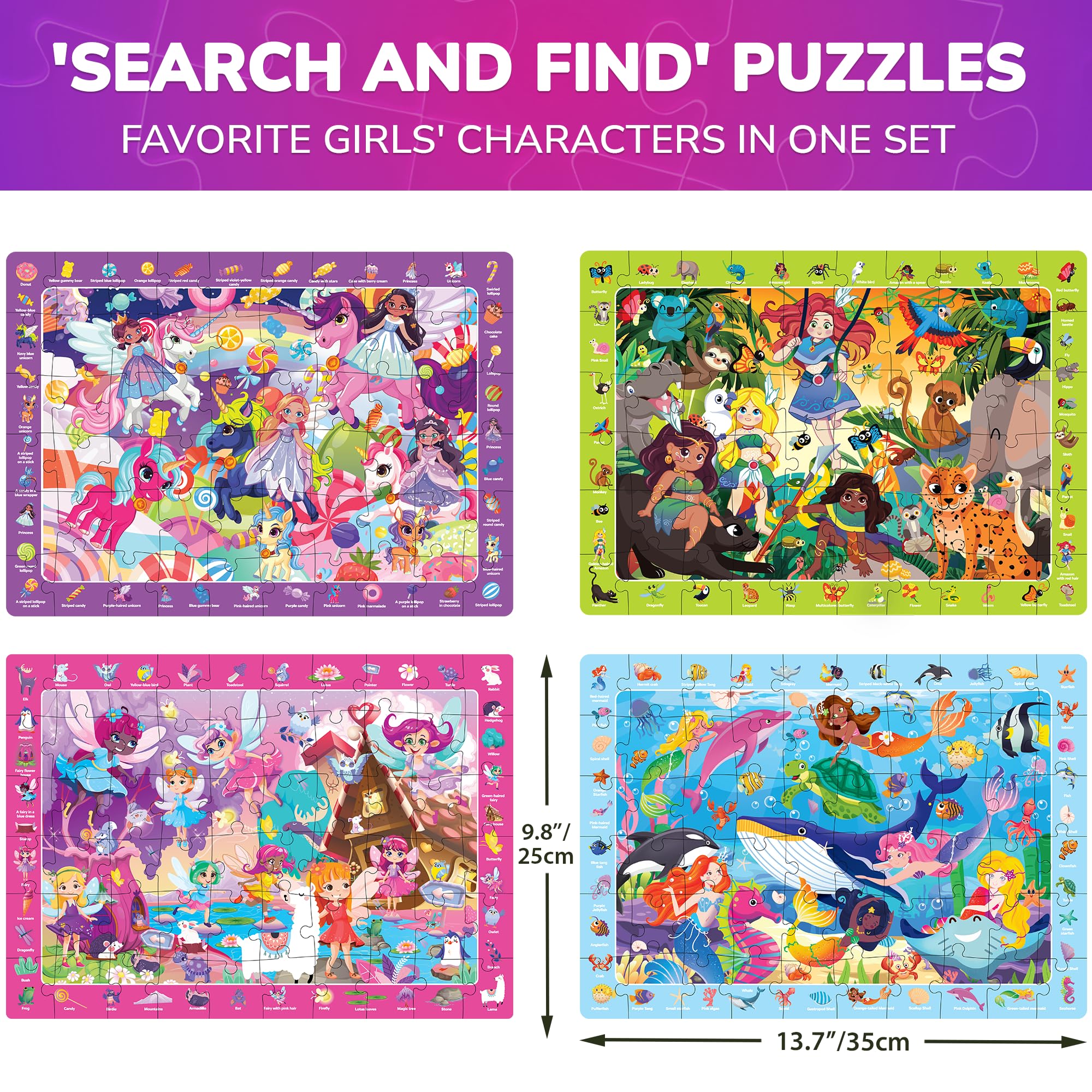 QUOKKA 60-piece search and find close-up highlights vibrant pieces for problem solving