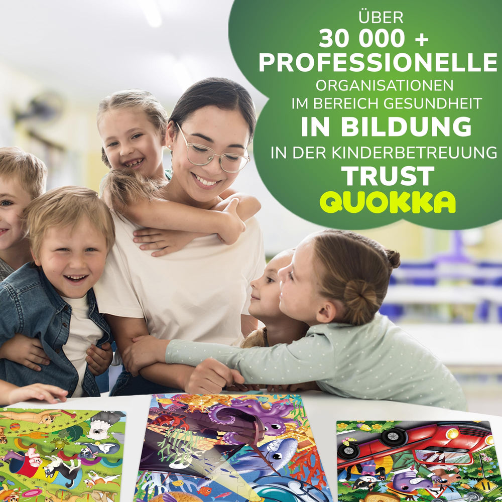 QUOKKA puzzles box front 60-piece bundle encourages family puzzle time