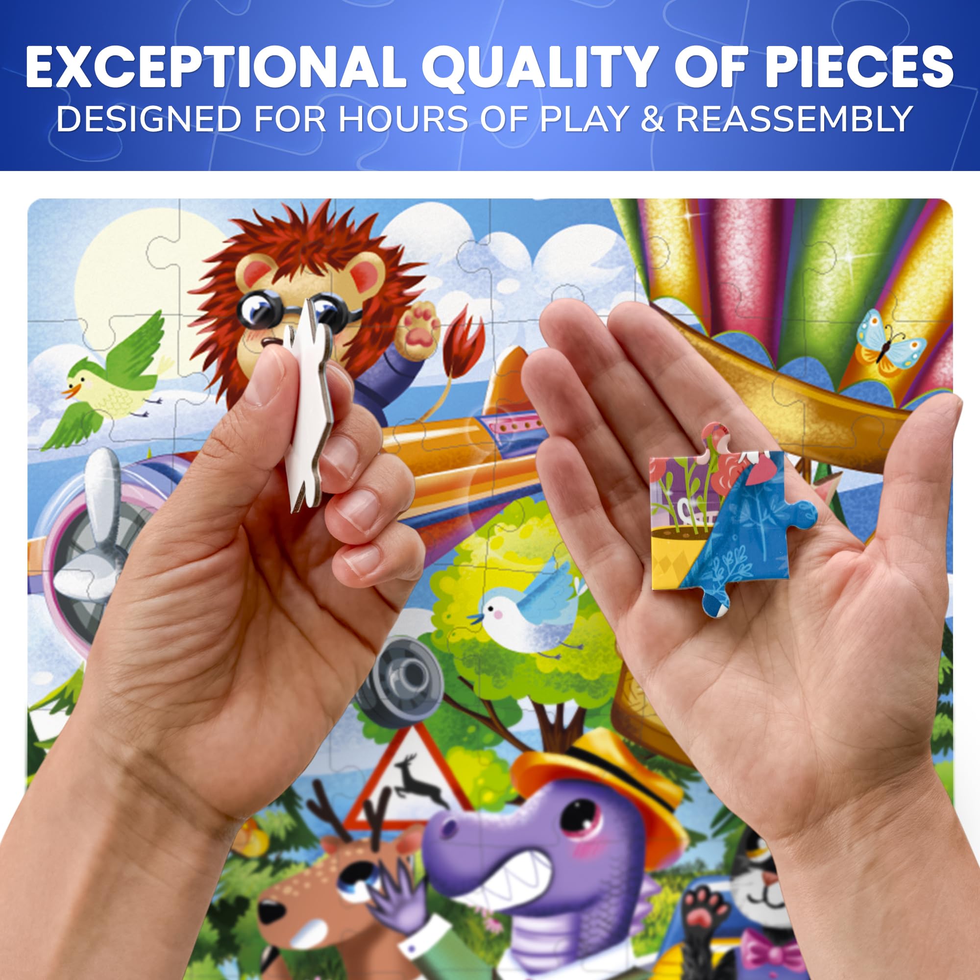 QUOKKA puzzles pets fun time 60-piece for 4-6 kids fosters concentration and play