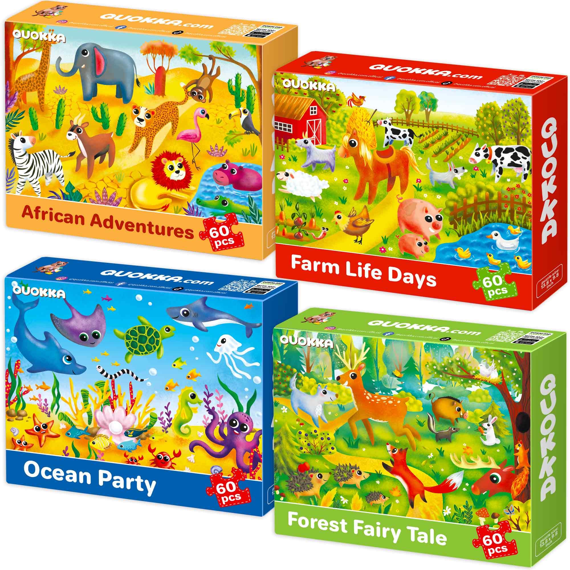QUOKKA polar bear 60-piece puzzle enhances focus and dexterity for kids