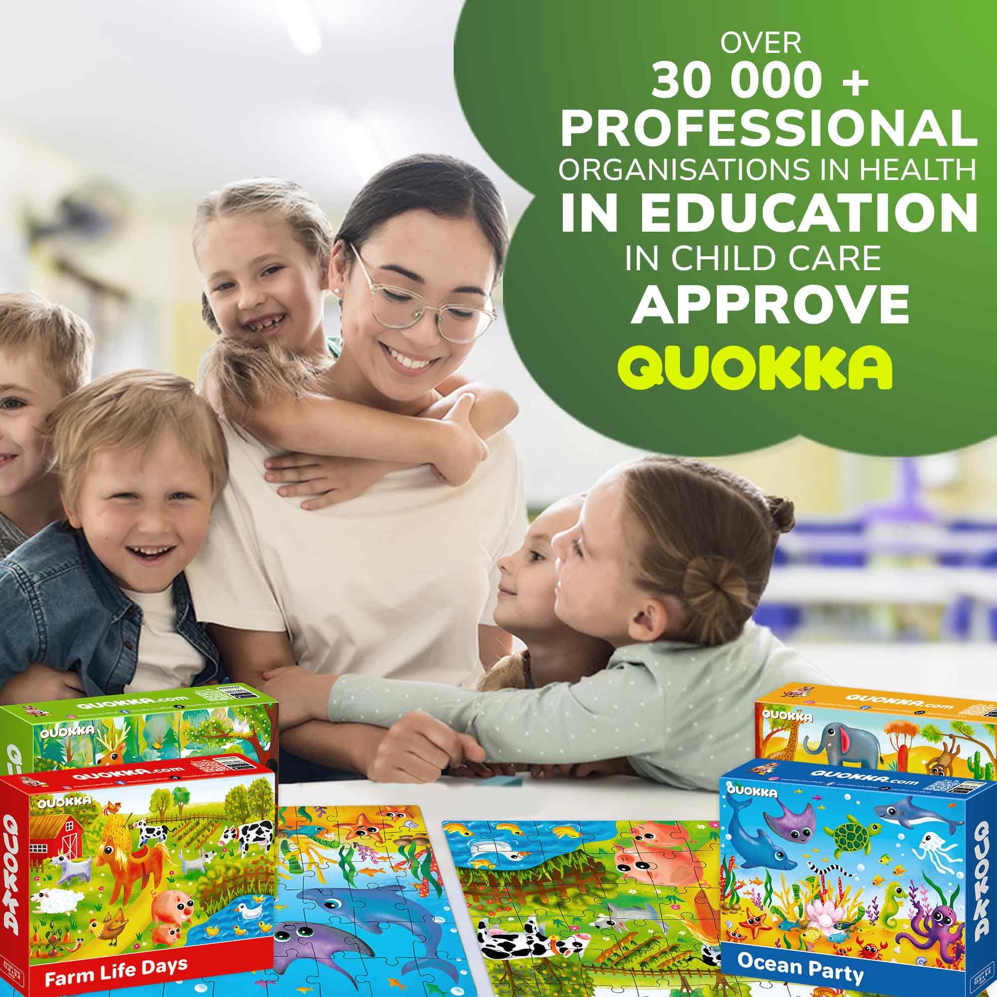 QUOKKA puppy cartoons 60-piece puzzle motivates gentle, practical problem solving