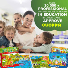QUOKKA puppy cartoons 60-piece puzzle motivates gentle, practical problem solving