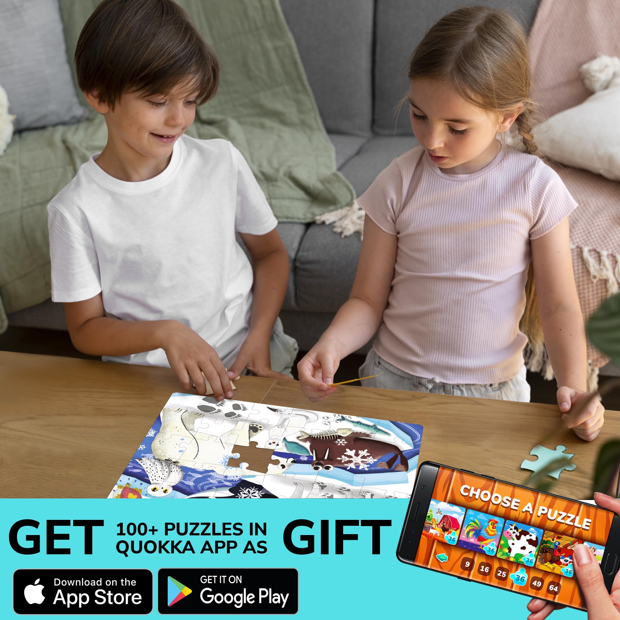 QUOKKA educational set image promotes cognitive skills during animal habitat exploration.