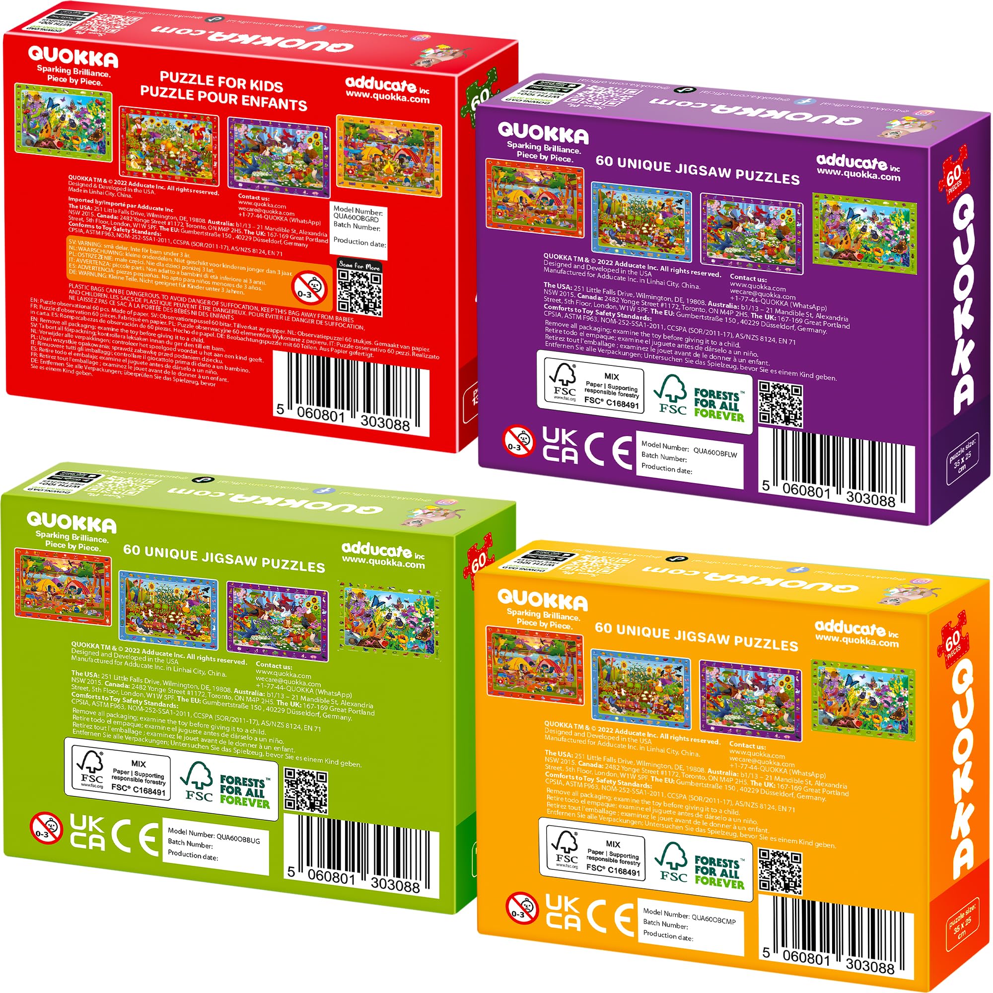 QUOKKA Puzzles Four Pack Box: family-friendly gift inspires shared problem-solving moments.