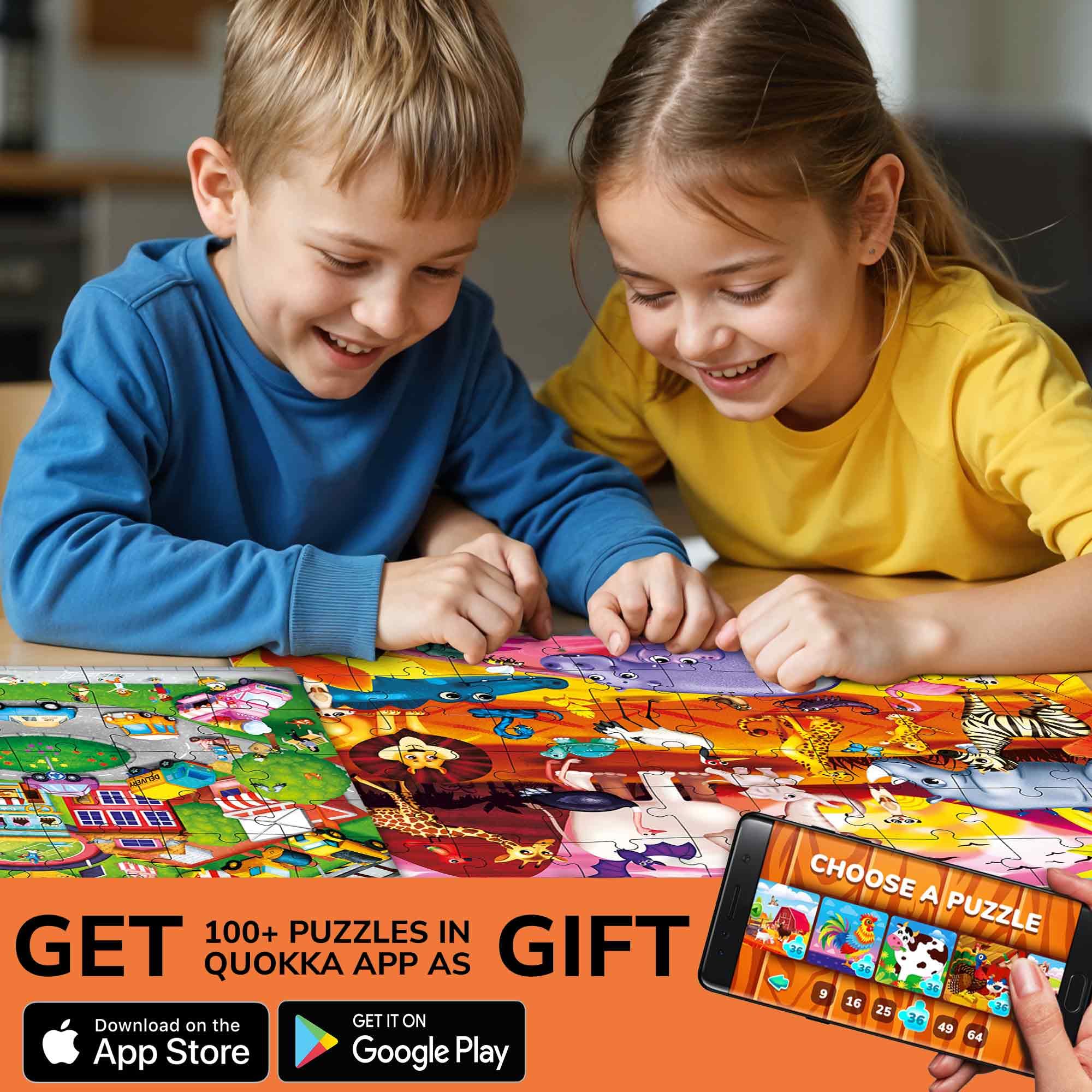 QUOKKA Puzzles four storage boxes—easy organization during play.