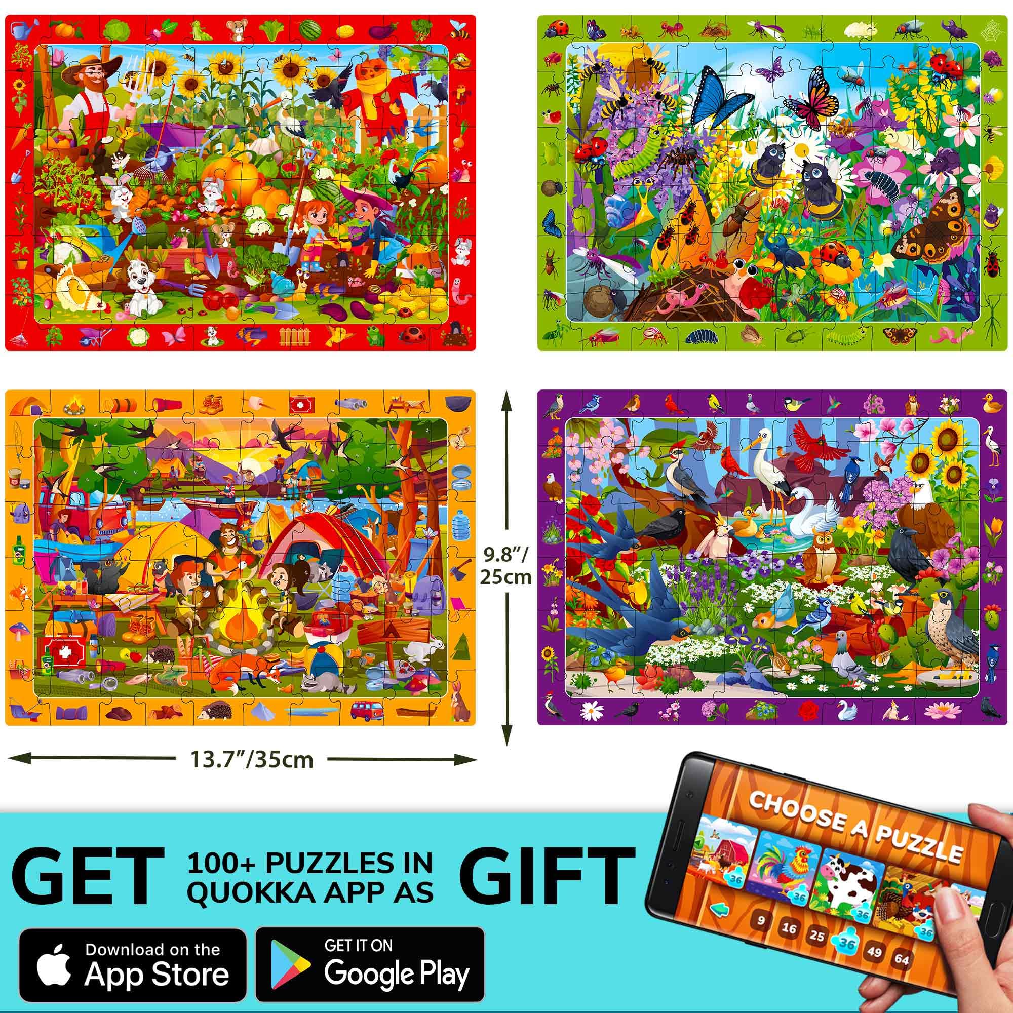 QUOKKA Puzzles Hidden Objects: over 40 items to spot enhances visual scanning.