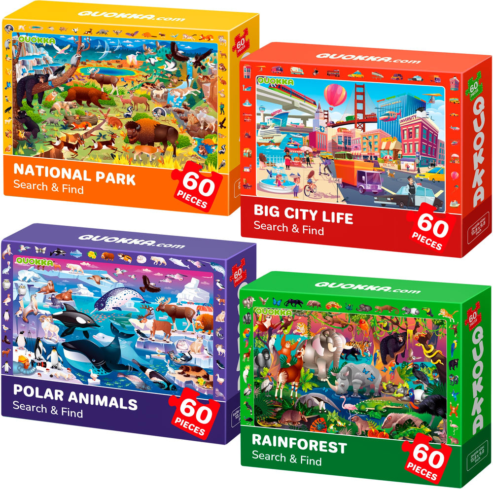 QUOKKA Puzzles learning forest scene enhances focus during quiet play.