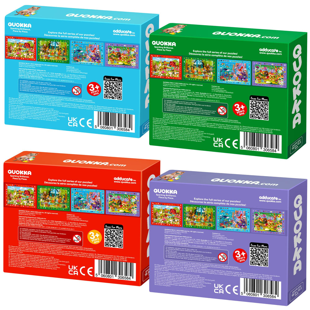 QUOKKA 100-piece puzzles long play engagement – high-detail art keeps kids engaged longer.