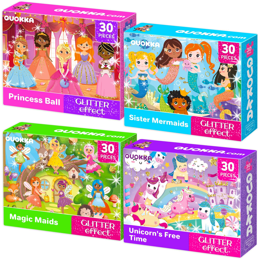 QUOKKA Puzzles shimmer mermaids 30-piece set boosts imaginative play and fine motor development.