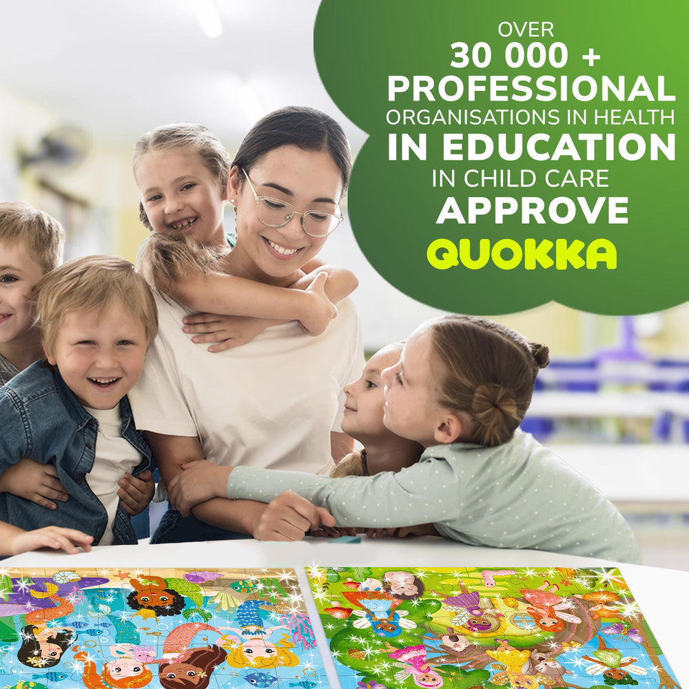 QUOKKA Puzzles thick cardboard pieces ensure durable, long-lasting play.