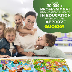 QUOKKA Puzzles thick cardboard pieces ensure durable, long-lasting play.