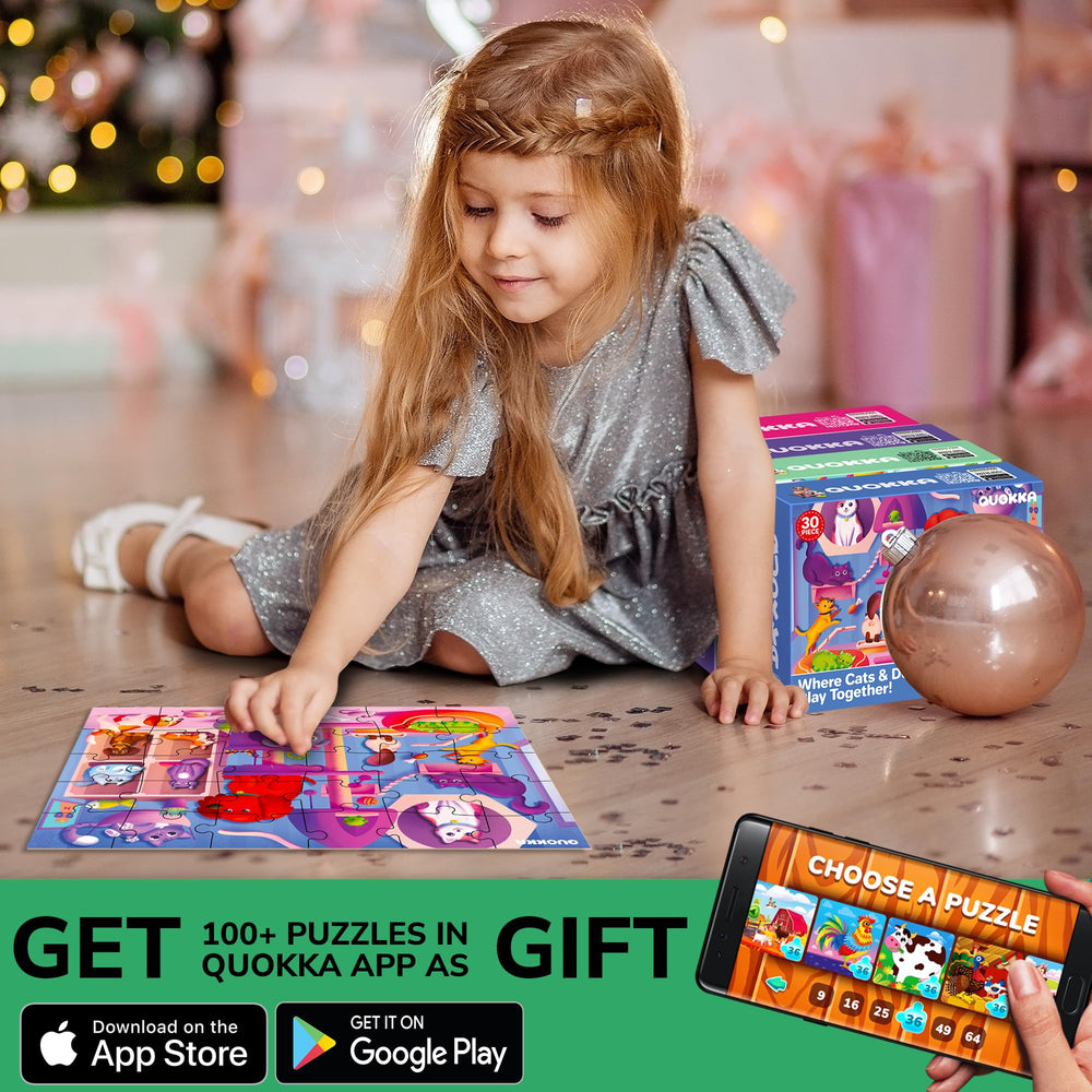 QUOKKA puzzles feature unique shapes to develop fine motor skills.