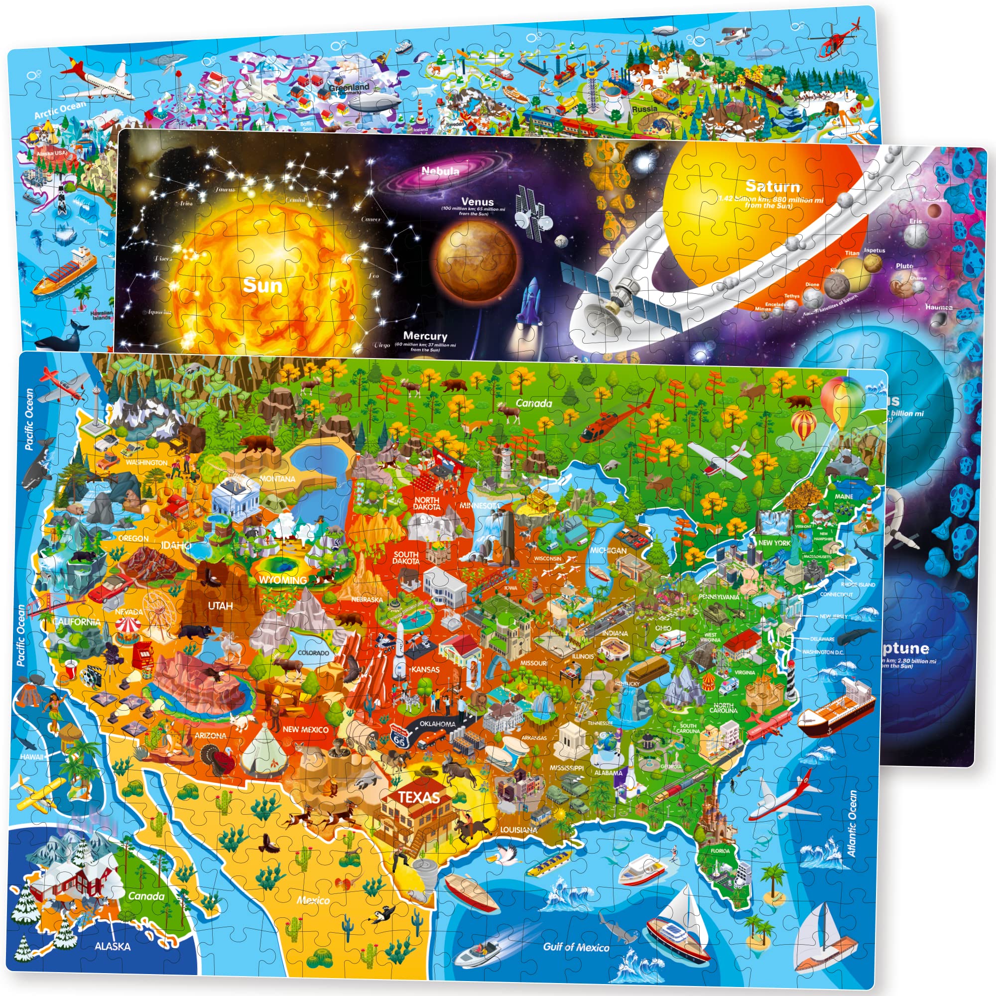 QUOKKA USA map collection puzzle for kids promotes geography learning through hands-on play.
