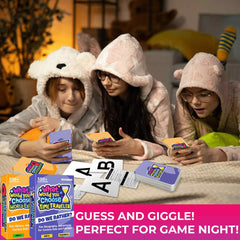 QUOKKA sample question cards showcase humorous prompts for family debates.