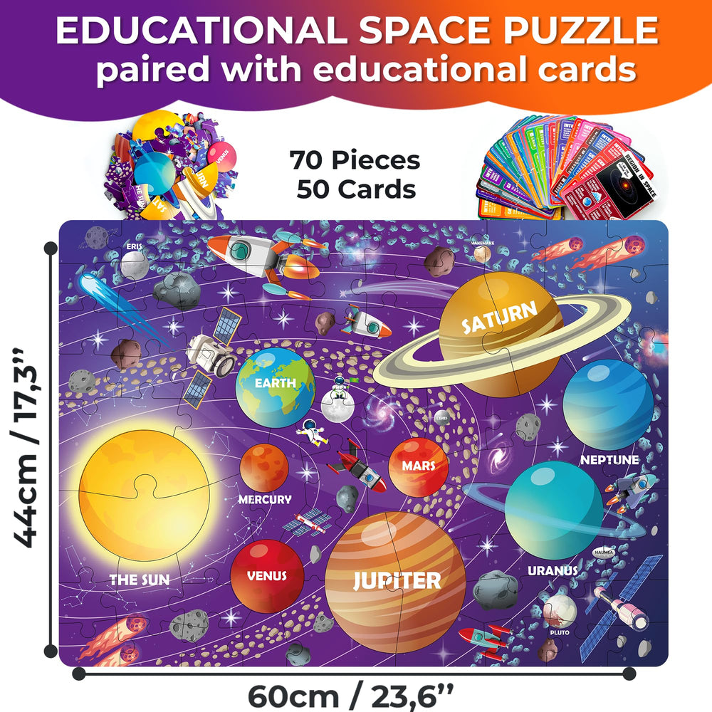 QUOKKA solar system puzzle board layout highlights planet arrangement for classroom play