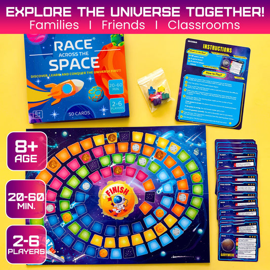 QUOKKA Space Board Game with 50 cards fuels engaging space trivia nights.