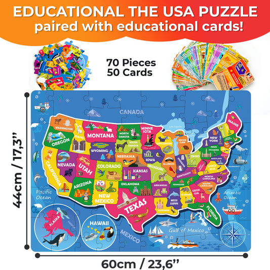 QUOKKA state-shaped puzzle pieces aiding map assembly