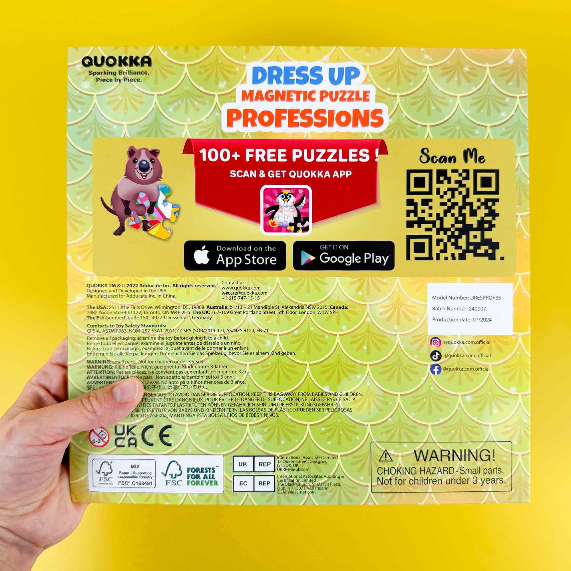 QUOKKA improves fine motor skills through magnetic dress-up activities