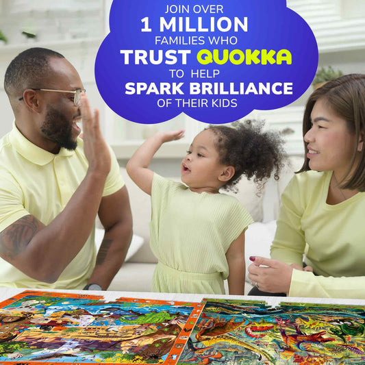 QUOKKA thick cardboard 100-piece puzzle is durable for repeated use