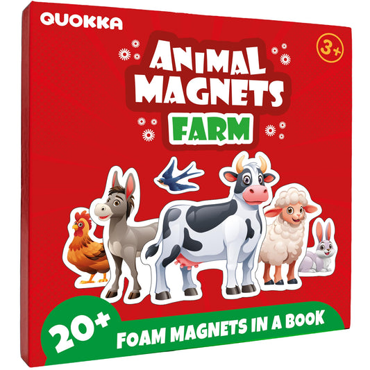 QUOKKA travel magnetic puzzles: open play book with animal magnets for imaginative storytelling
