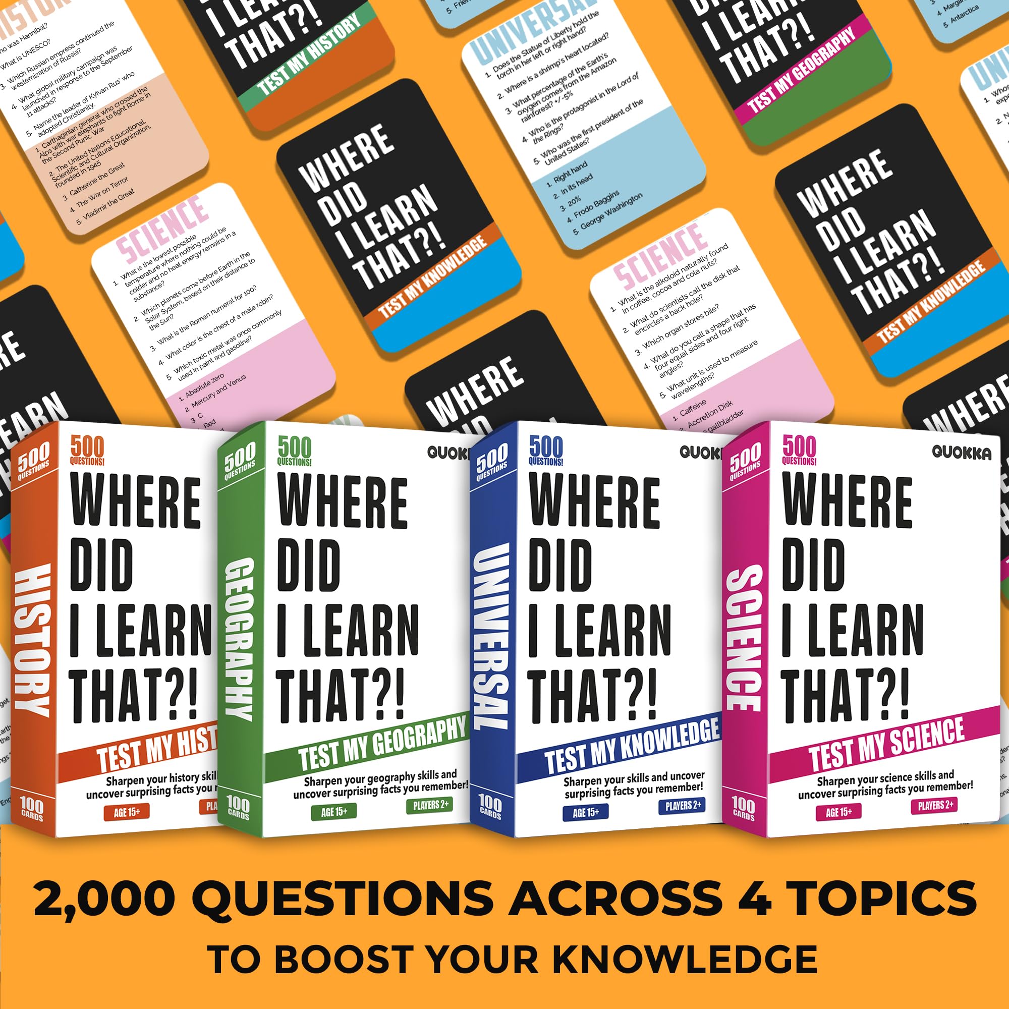 QUOKKA trivia card game back displays answers for easy verification.