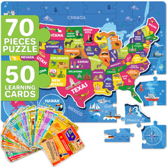 QUOKKA United States puzzle 70-piece map for interactive learning
