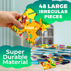 QUOKKA USA map scene puzzle spread for geography exploration