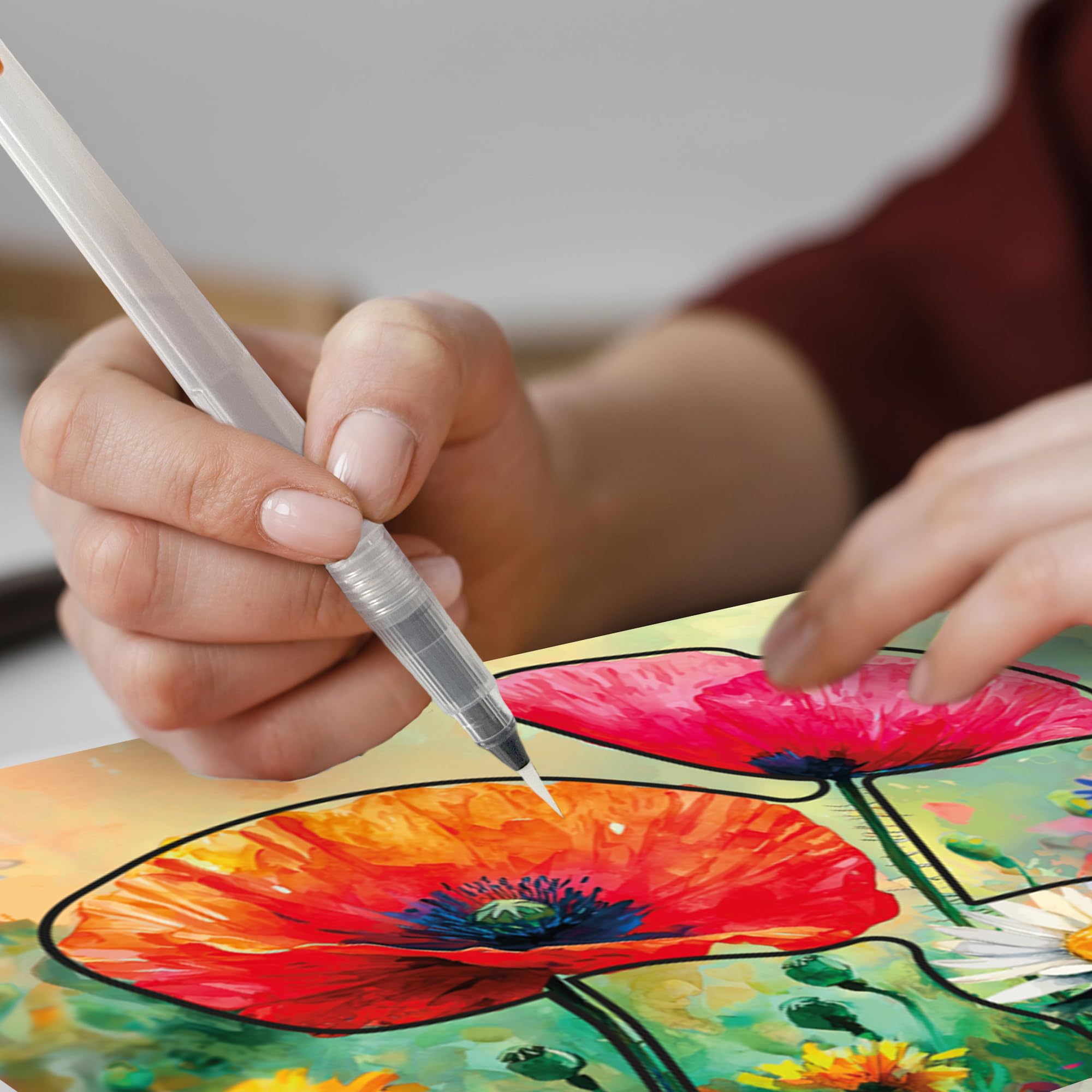 QUOKKA water painting vibrant blooms helps practice fine motor skills and focus