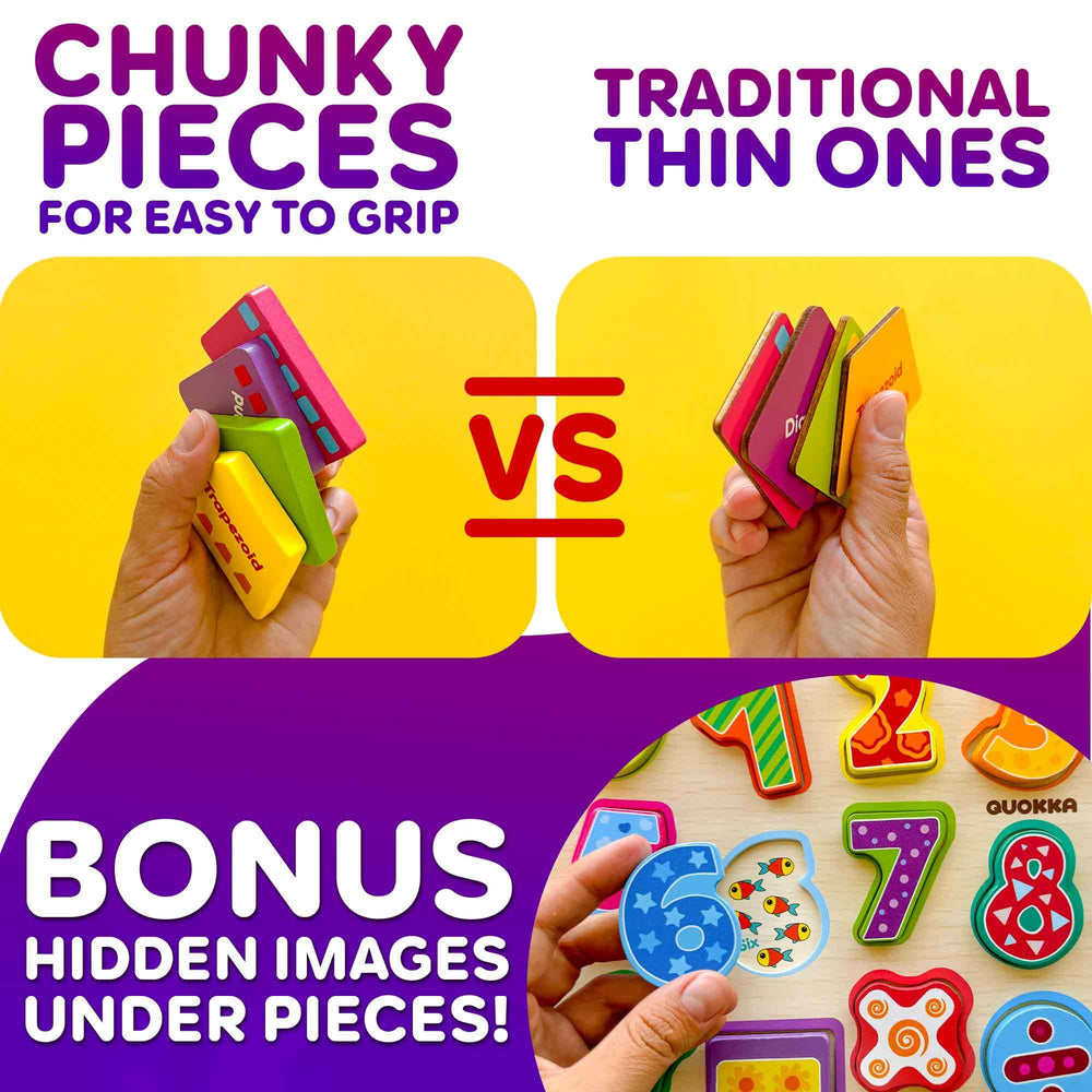 QUOKKA animal, number, and shape puzzles promote sensory play and cognitive discovery.