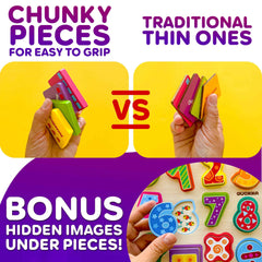 QUOKKA animal, number, and shape puzzles promote sensory play and cognitive discovery.